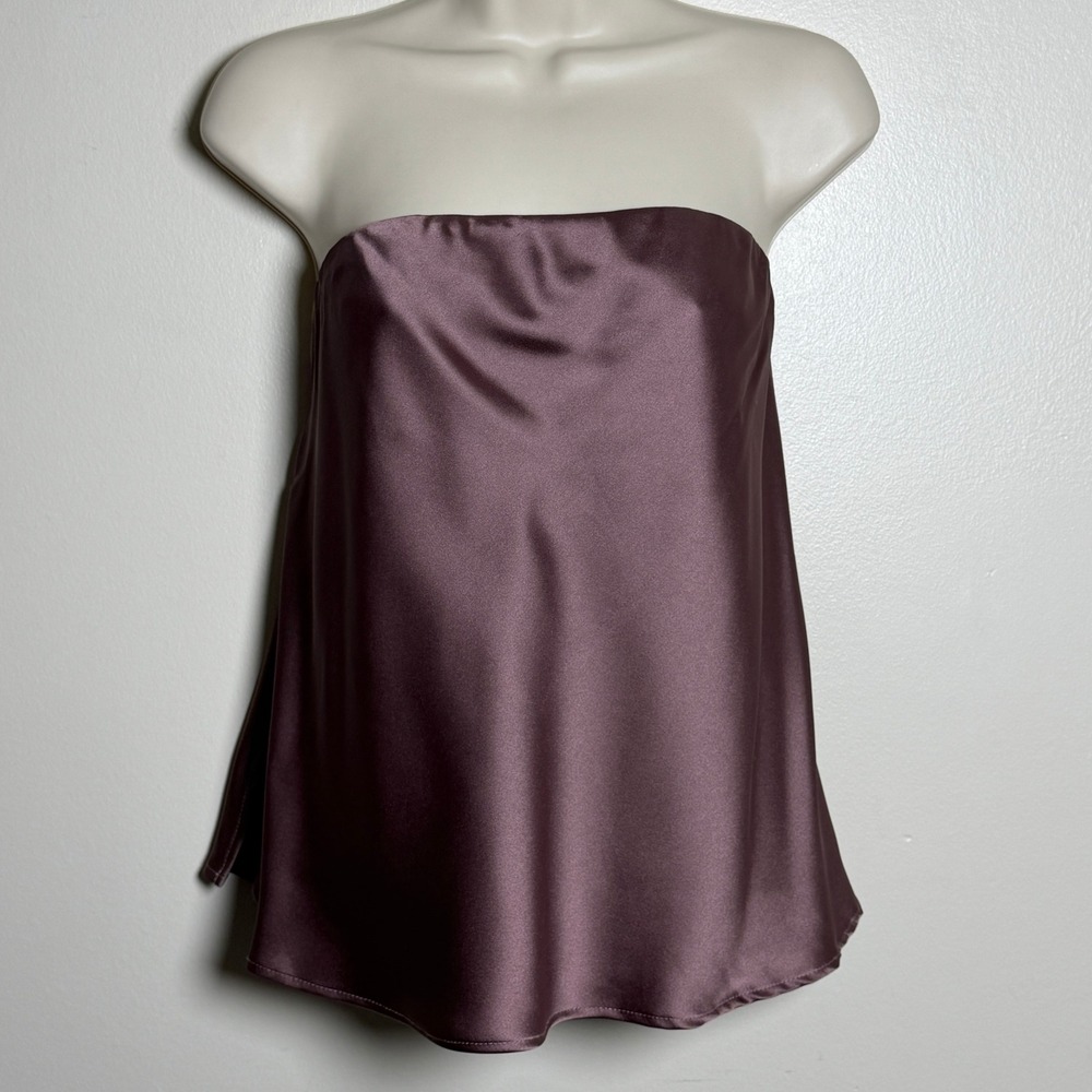 Wild Fable Womens Tube Top XXL Purple Satin Strapless Smocked Back Festival Y2K